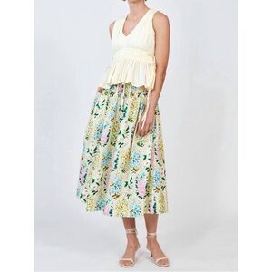 HUNTER BELL Floral Maxi Skirt - Pink and Green